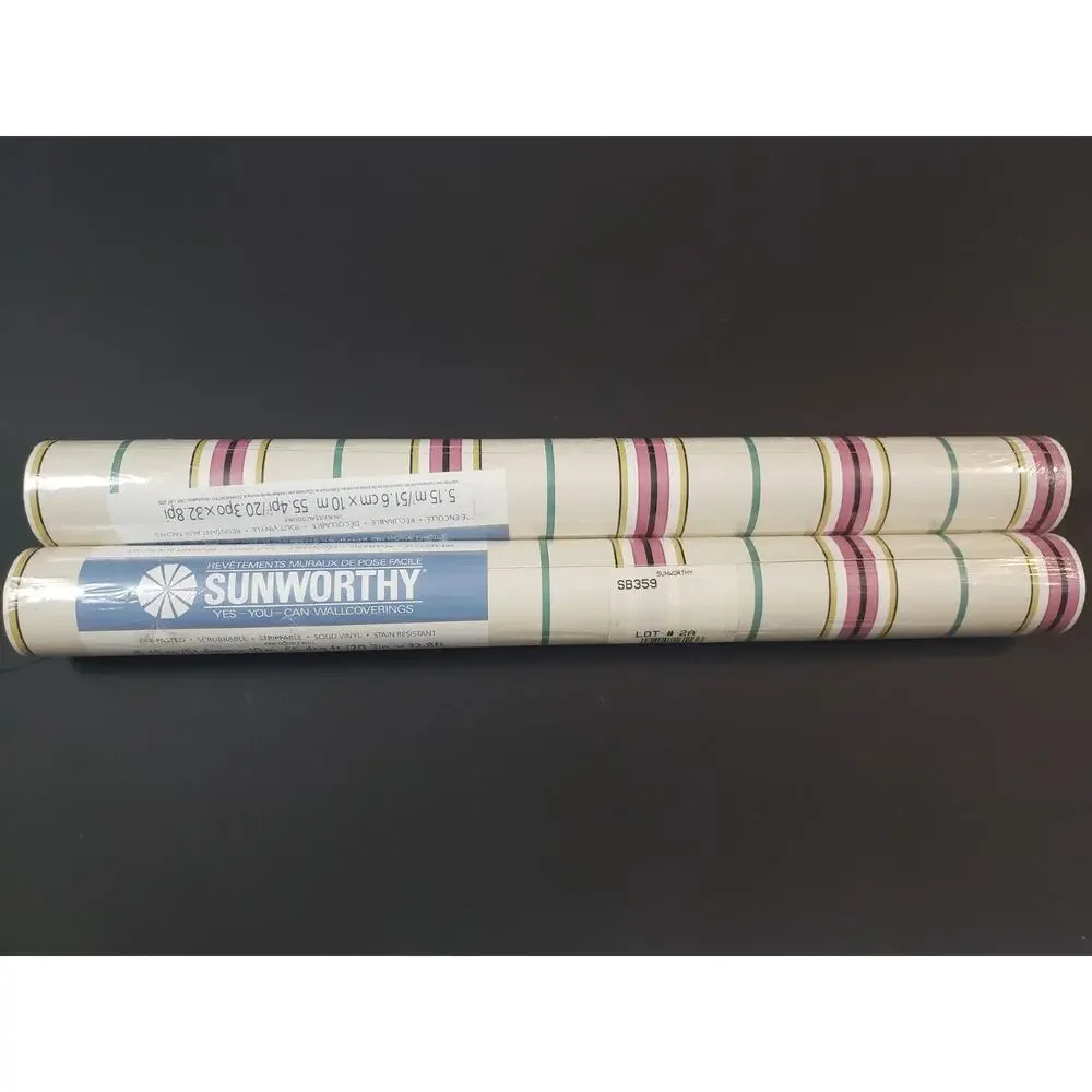 (JL) Sunworthy Double Roll Vinyl Wallcovering Wallpaper SB359 Lot# 2A Lot of 2